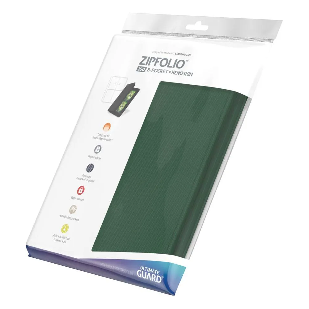 Ultimate Guard Zipfolio (160 double-sleeved cards) 8-Pocket 70 x 97 mm Xenoskin - Green